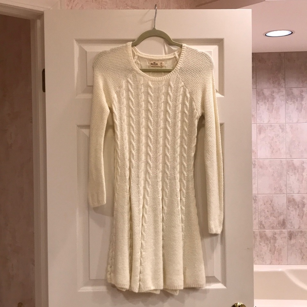 White Hollister sweater dress